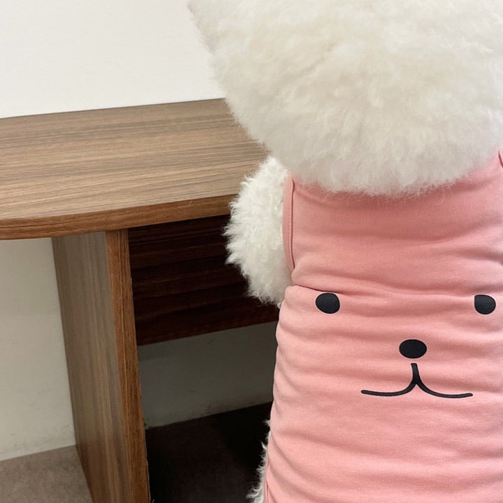 Kleine Hund Baumwolle ärmelloses Tanktop mit minimalistischem Gesichtsdruck
