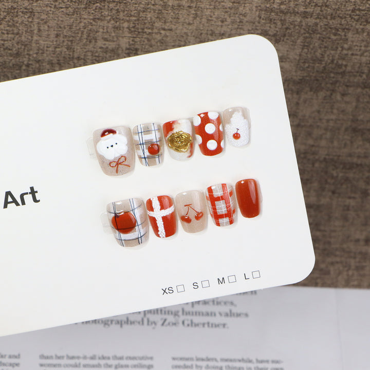 Festliches Press-On Nagelkunst Set Karnz