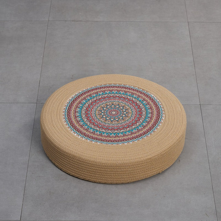 Runder Kunstleder Pouf Karnz