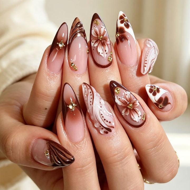 Premium Floral Design Press-On-Nagelspitzen Set Karnz