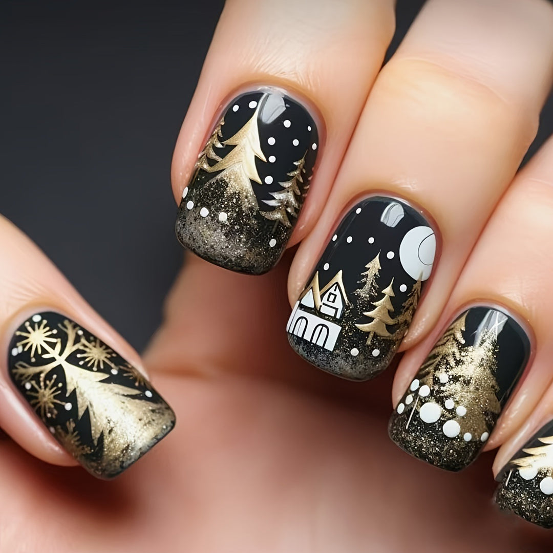 Elegante Winterliche Nagelkunst Karnz
