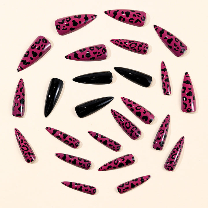 Fierce Leopard Print Stiletto Nagelerweiterungen Karnz