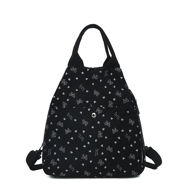 Cord-Rucksack mit Verspielten Motiven Karnz