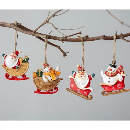Dekorative Weihnachtsmann Schlittendeko Karnz