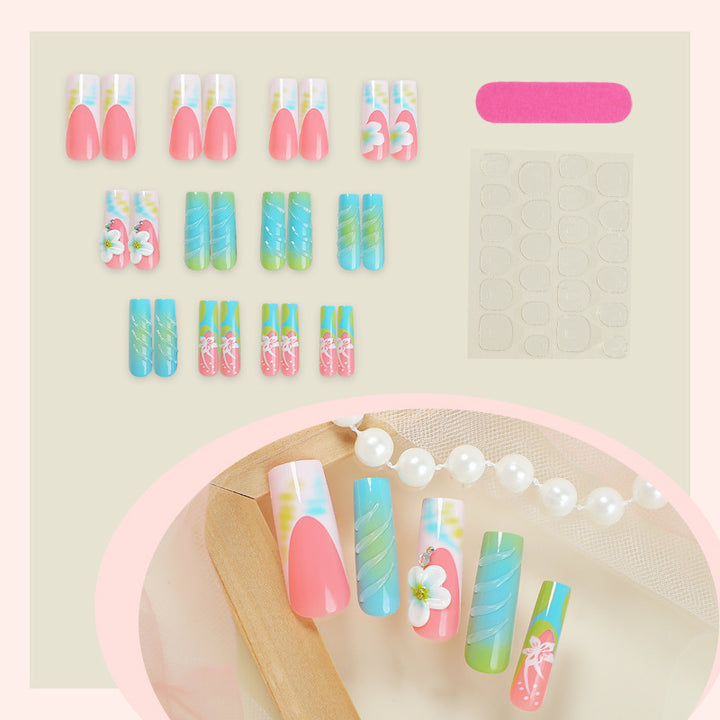 Floral-Themed Press-On Nagel Kunst Set Karnz