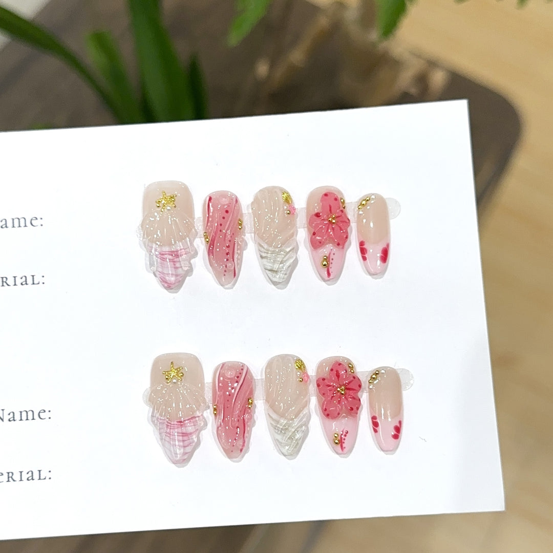 Blumen Design Press-On Nagel Kunst Set