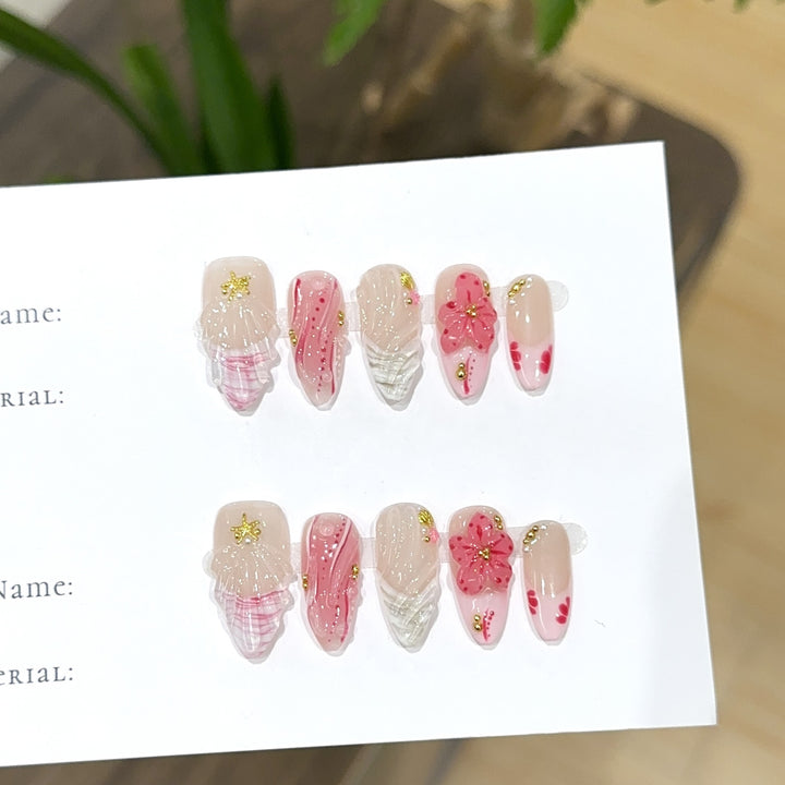 Blumen Design Press-On Nagel Kunst Set