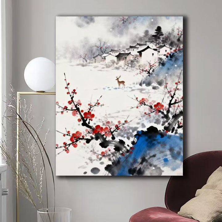 Natur Szene Aquarell Leinwand Kunst Karnz