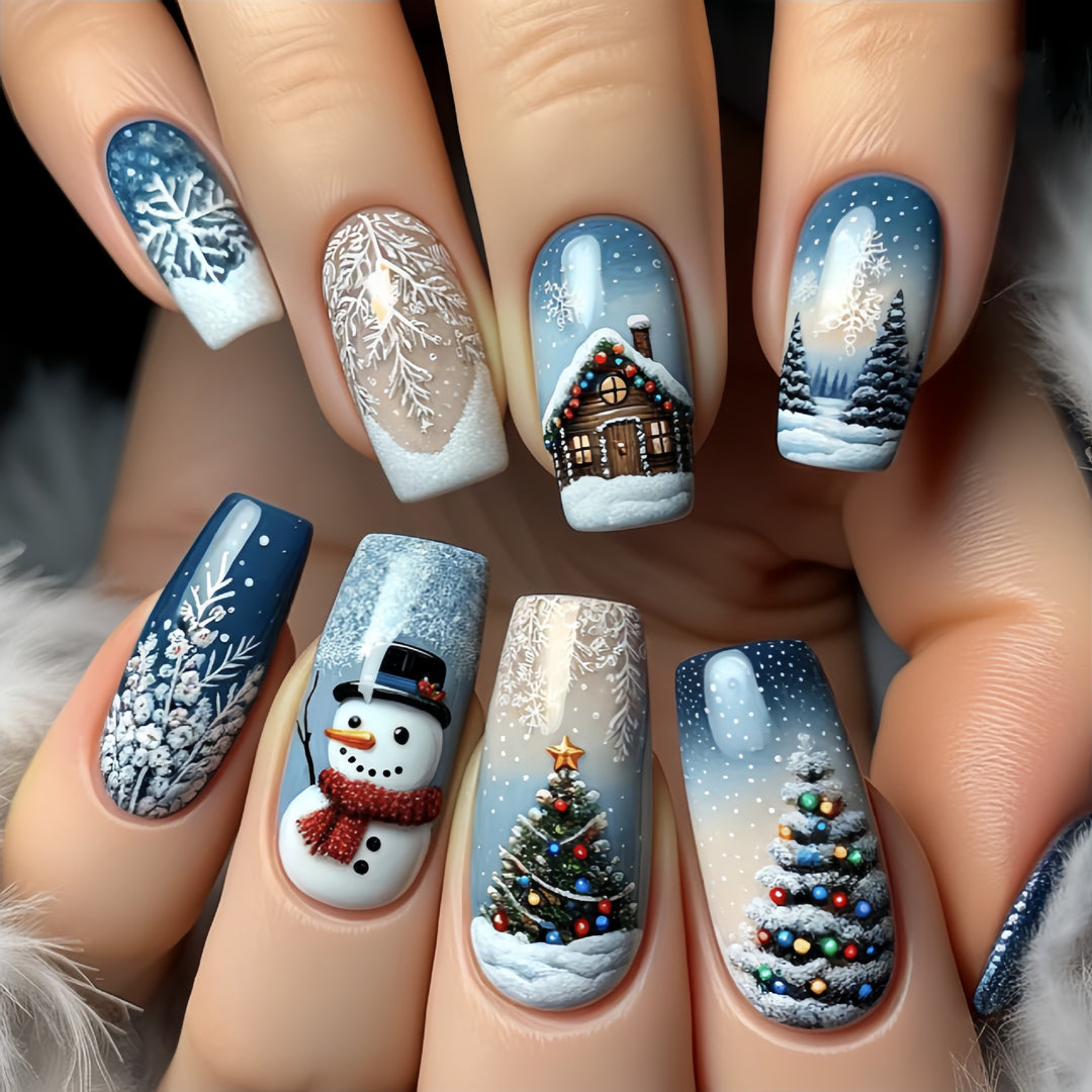 Festliche Winter-Themen Nail Art Karnz