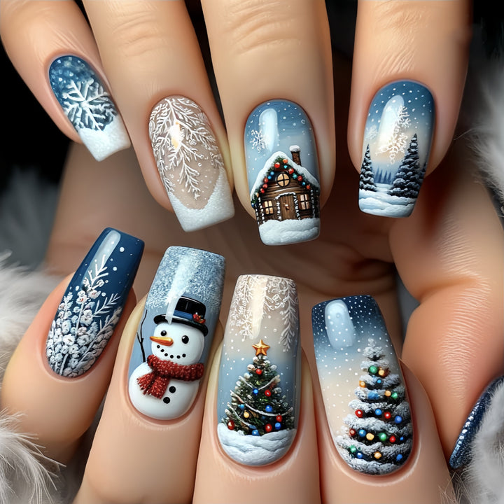 Festliche Winter-Themen Nail Art Karnz