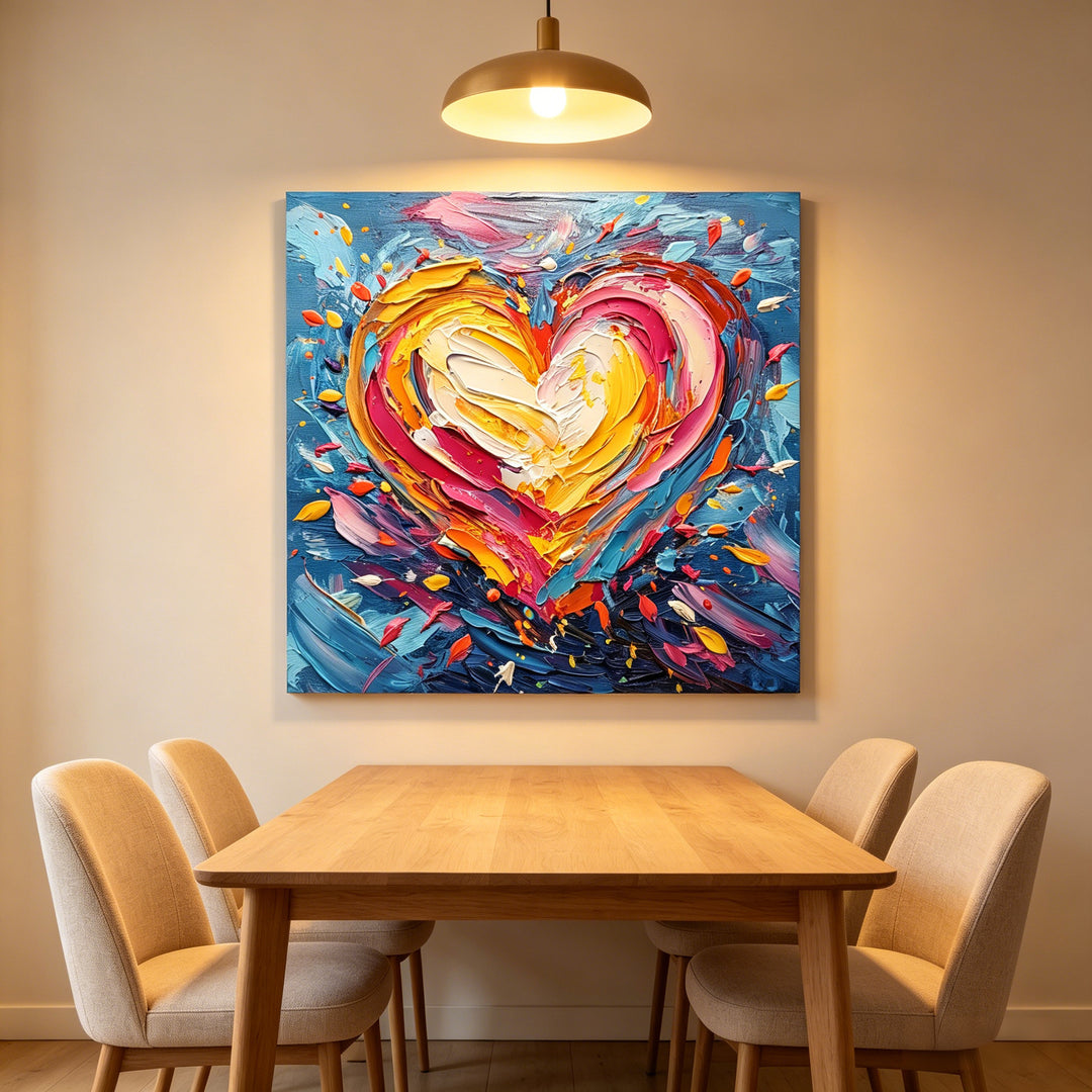 Künstlerisches Herz Abstrakte Leinwand Wandkunst
