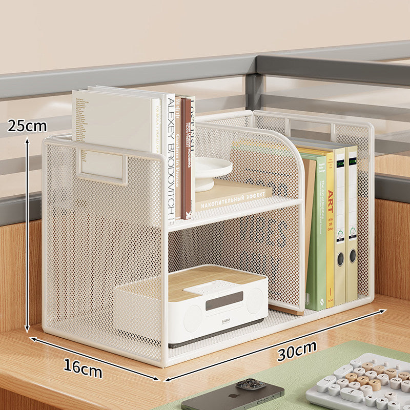 Mesh Desktop Open-Shelf Organizer mit integrierten Griffen und Trennwänden