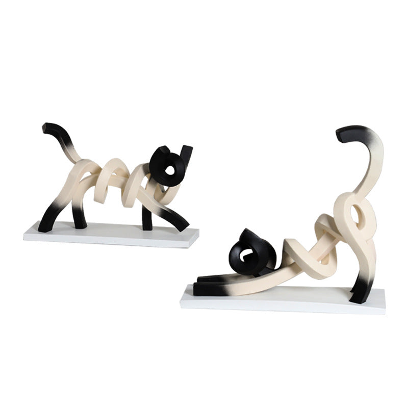 Abstrakte Kunst Katzen Skulptur