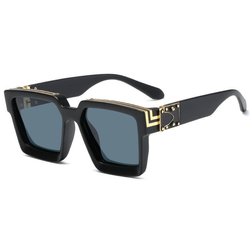 Damen quadratische Designer-Sonnenbrille mit auffälligem Rahmen Karnz