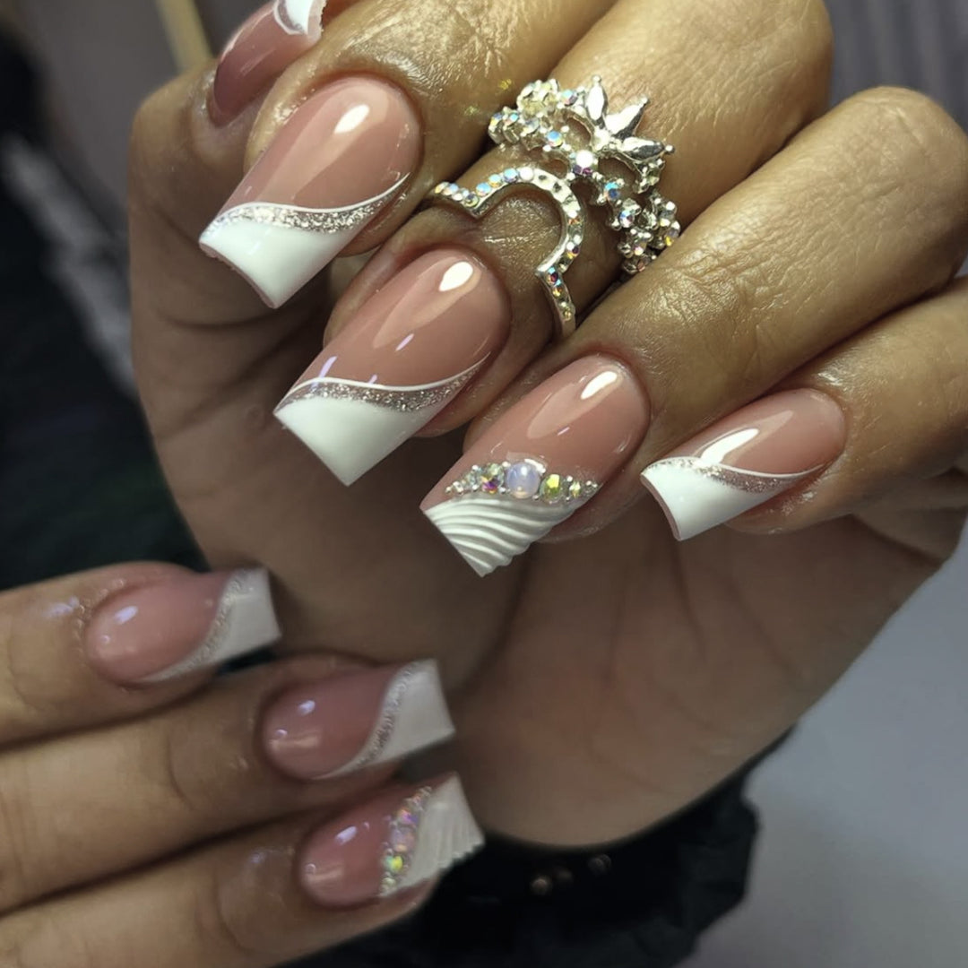 Elegante französische Spitze Acryl-Nagelverstärkungen Karnz