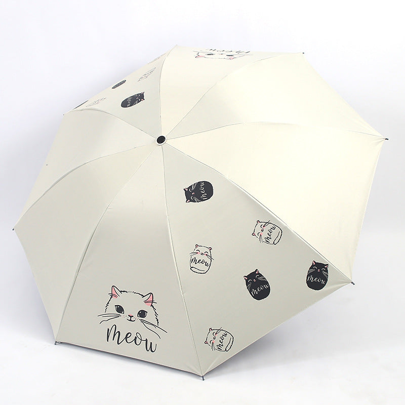 Damen Regenschirm mit verspieltem Katzenmotiv Karnz