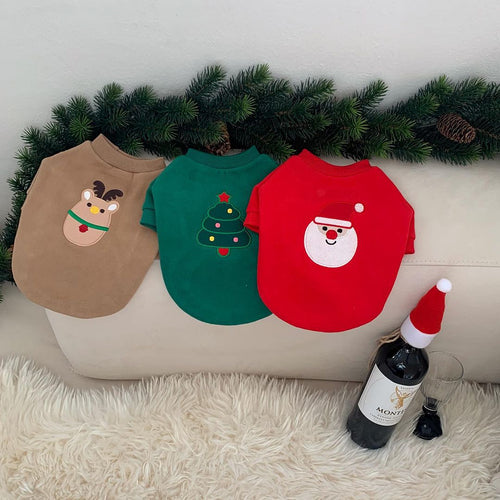 Klein Hund Plüsch-Futter Weihnachtsembrodiertes Weihnachtsbaum Sweatshirt