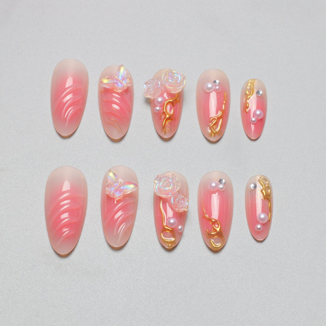 Künstlerische florale Nagelverlängerungen Karnz