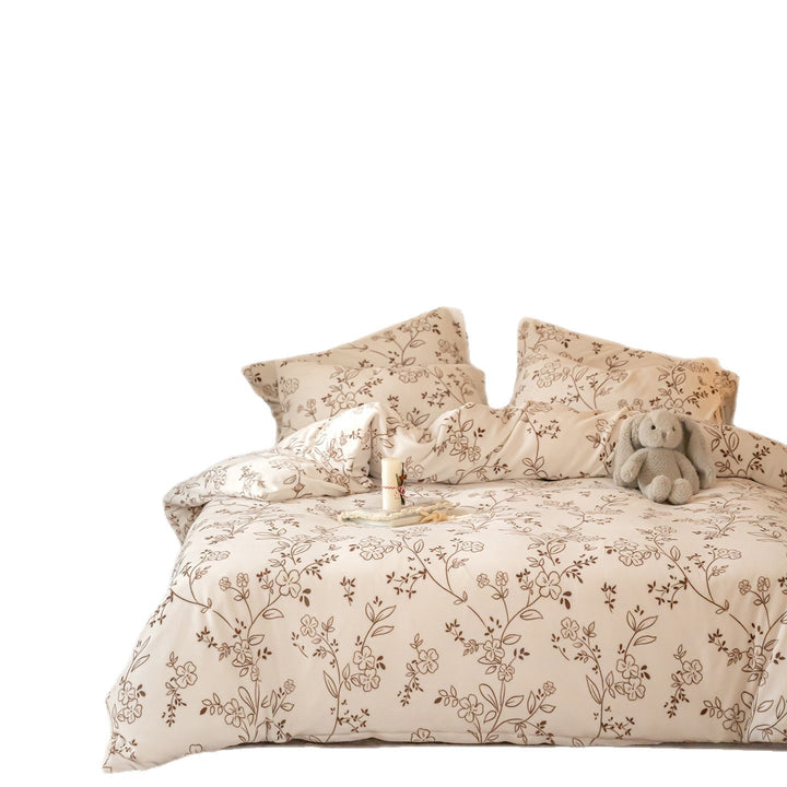 Kinder-Bettwäsche-Set aus kuscheligem Flanell mit kariertem Tiergesichter-Print und Reißverschluss