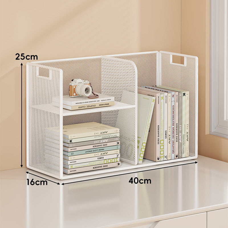 Mesh Stufiger Desktop-Organizer-Regal mit Griffausschnitten