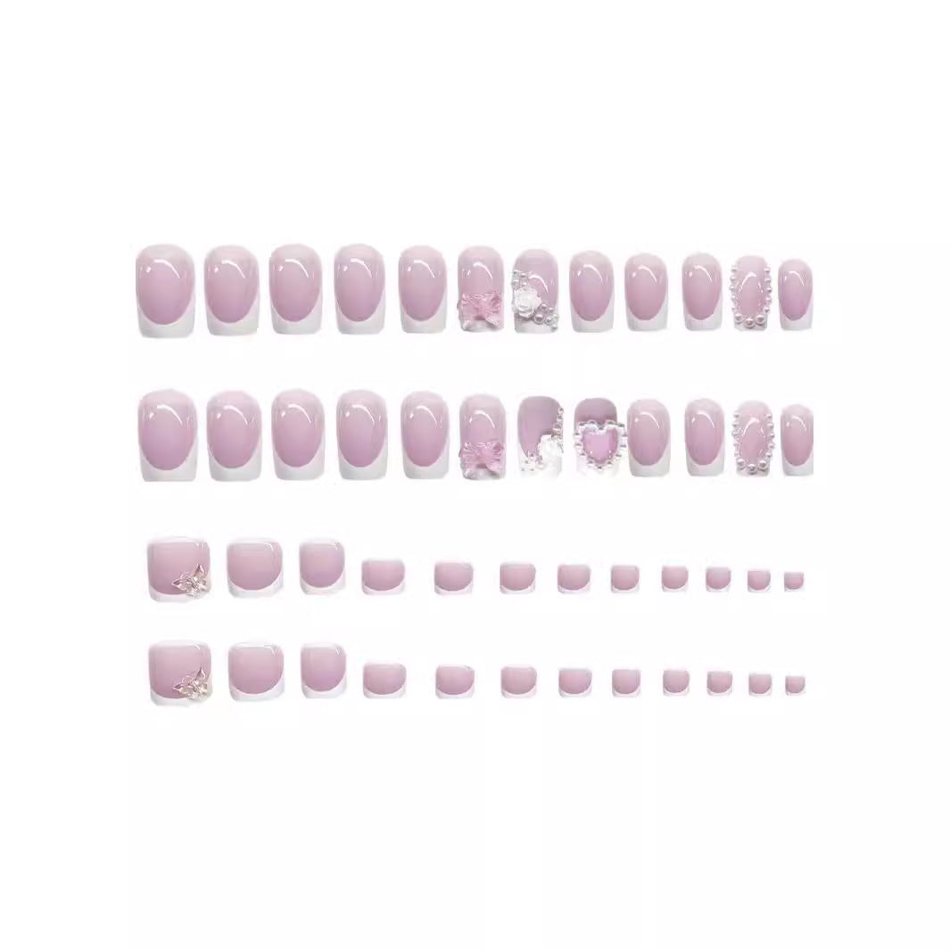 Elegantes dekoratives Press-On-Nagelkunst-Set Karnz