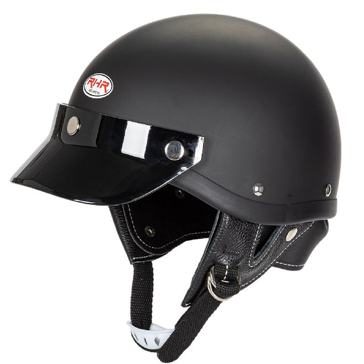Klassischer Motorrad-Halbschalenhelm mit Visier Karnz