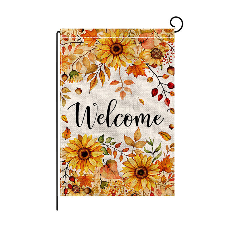 Outdoor-Dekorative Gartenfahne Doppelseitiges Jute-Textur Kardinal Willkommen Banner