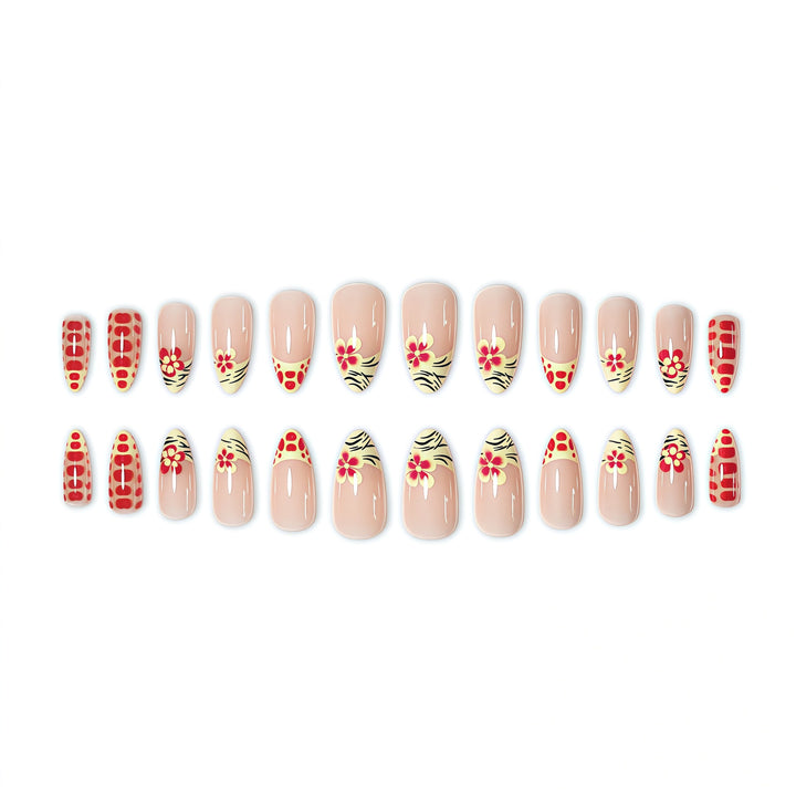 Künstlerische Blumenmuster Druck-Nagelverlängerungen Karnz