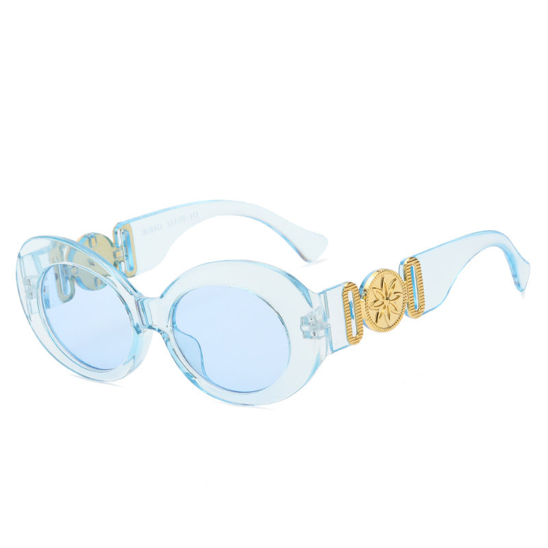 Damen modische Sonnenbrille mit auffälligen goldenen Akzenten Karnz