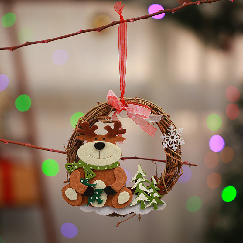 Dekorativer Weihnachtskranz mit Rentier-Motiv Karnz