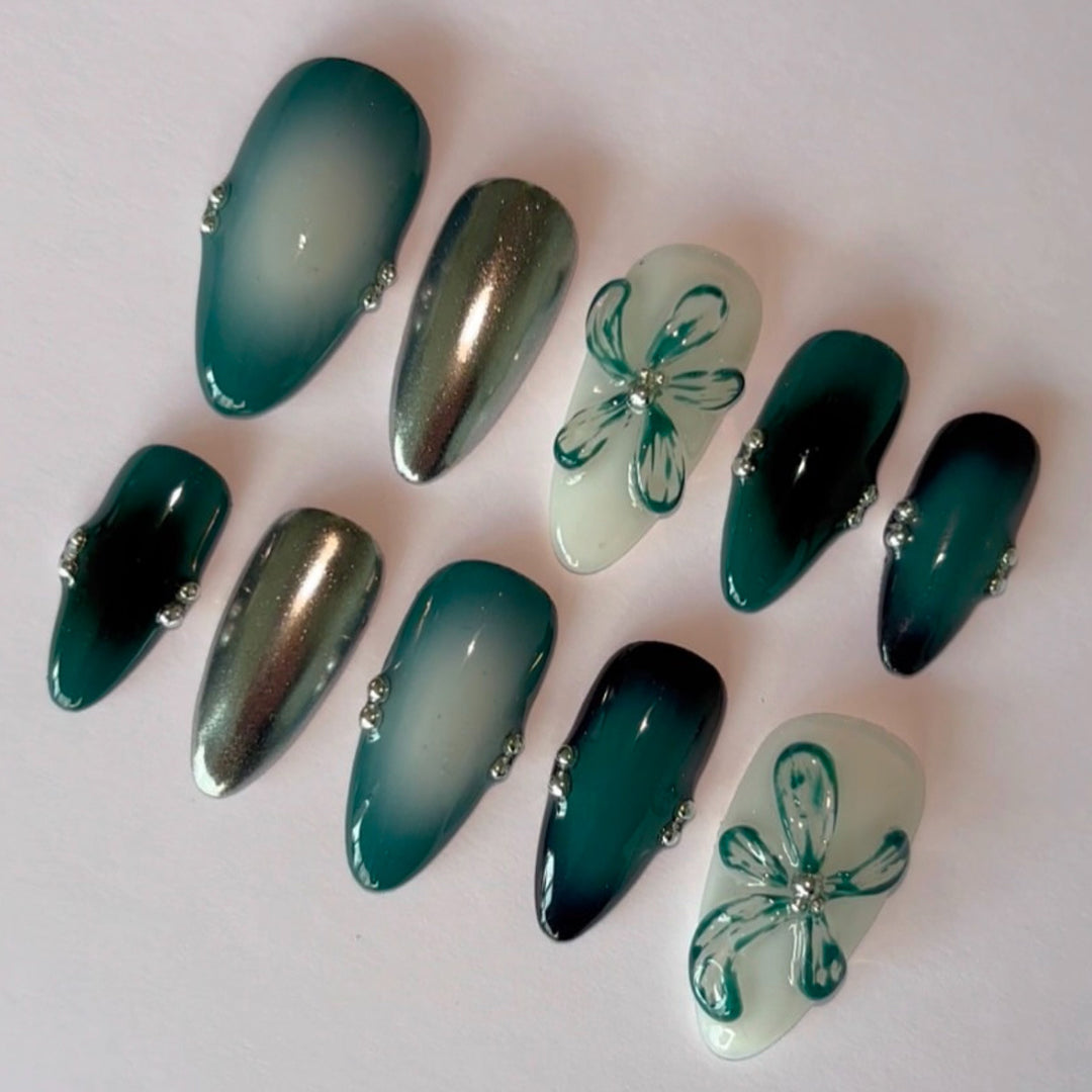 Premium Künstlerische Press-On Nail Set Karnz
