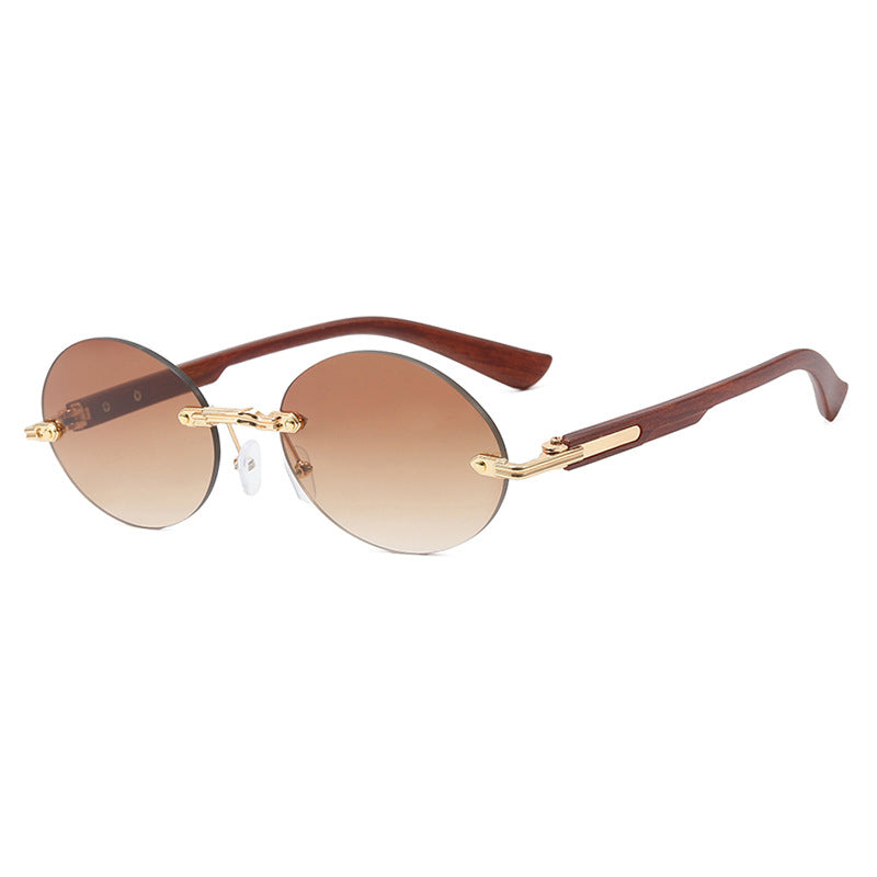 Damen runde Sonnenbrille mit elegantem Holzrahmen und UV-Schutz Karnz