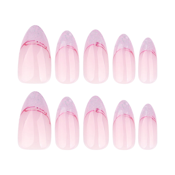 Kunstvolle Stiletto-Nägel mit Glitzer- und Ombre-Design Karnz