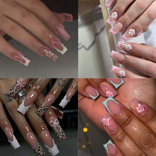 Elegante florale Acrylnageldesign-Verbesserungen Karnz