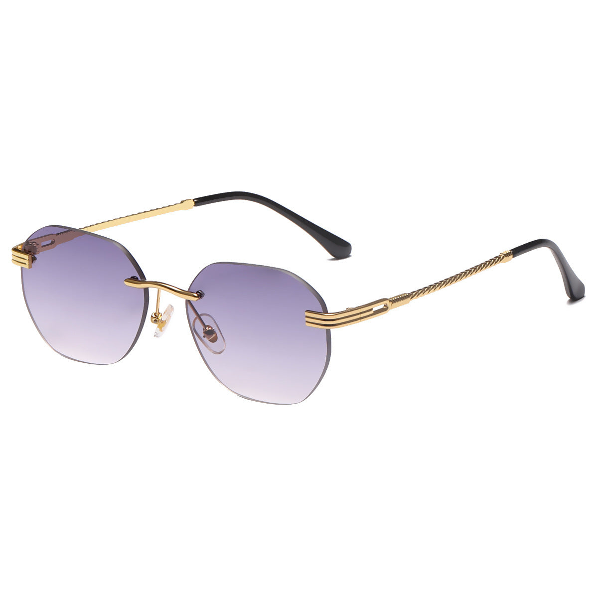 Damen modische geometrische Sonnenbrille mit dekorativem Metallrahmen Karnz