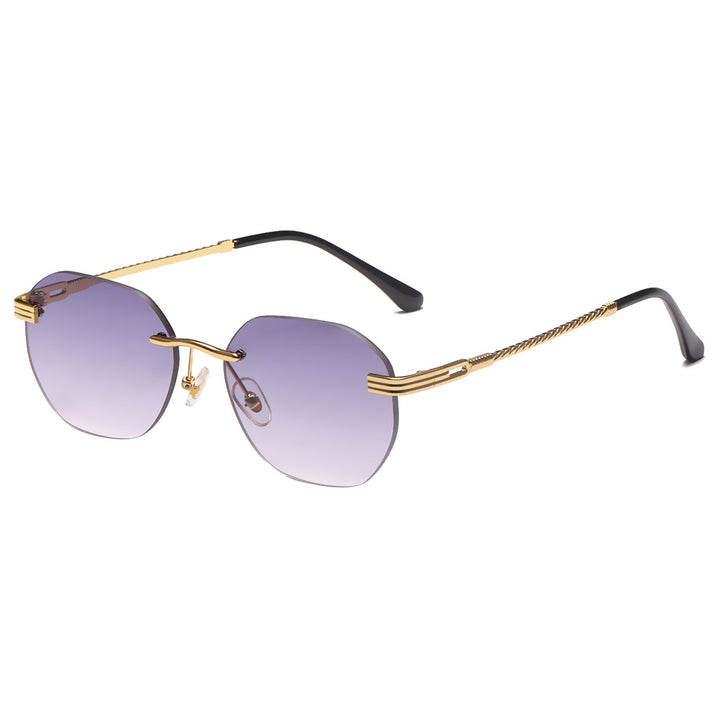 Damen modische geometrische Sonnenbrille mit dekorativem Metallrahmen Karnz
