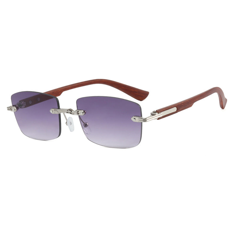 Damen quadratische Sonnenbrille mit Holzrahmen und gradienten Gläsern Karnz