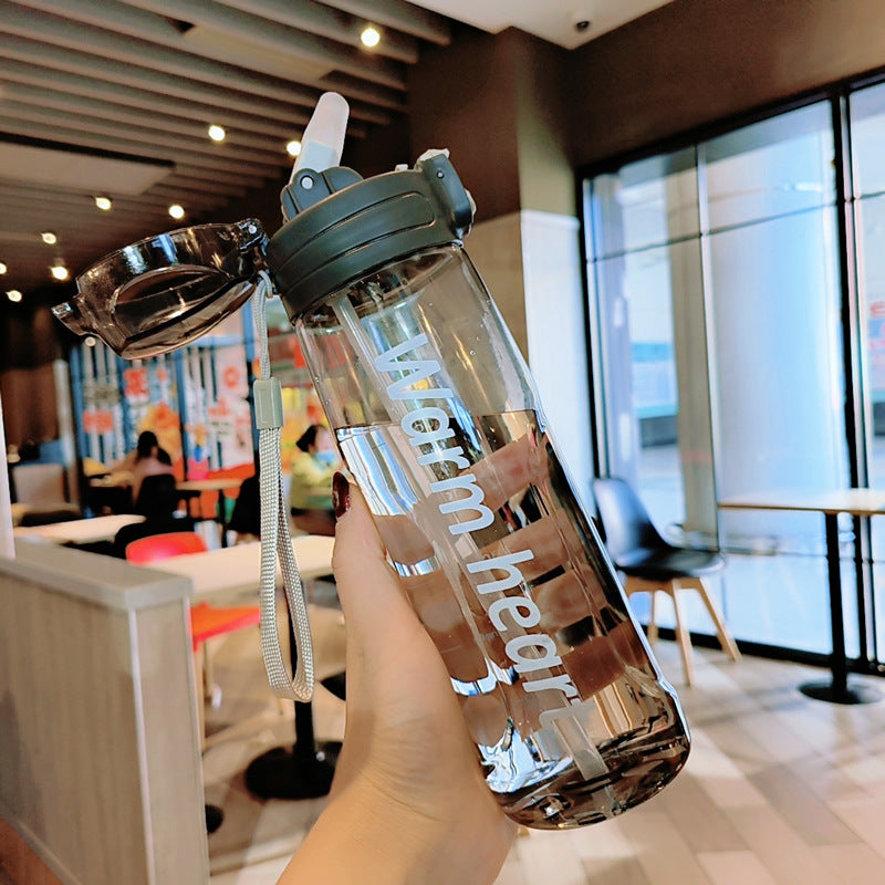 Damen transparente Trinkflasche mit ergonomischem Deckel Karnz