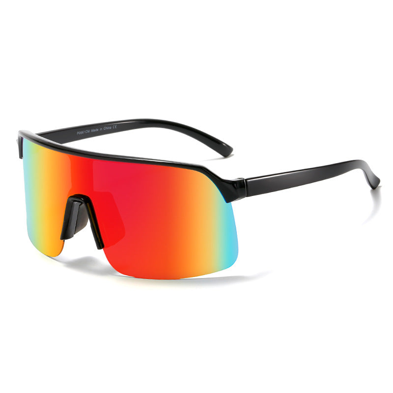 Damen Sportliche Sonnenbrille mit breitem Rahmen und integriertem UV-Schutz Karnz