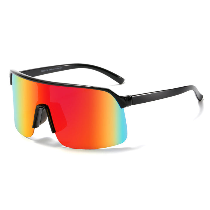 Damen Sportliche Sonnenbrille mit breitem Rahmen und integriertem UV-Schutz Karnz