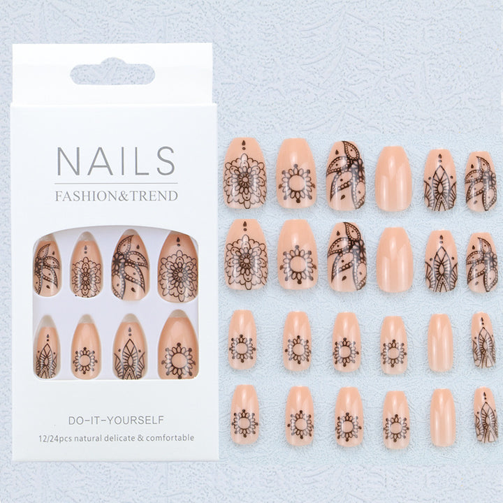 Künstlerisches Grafik Press-On Nagelset Karnz