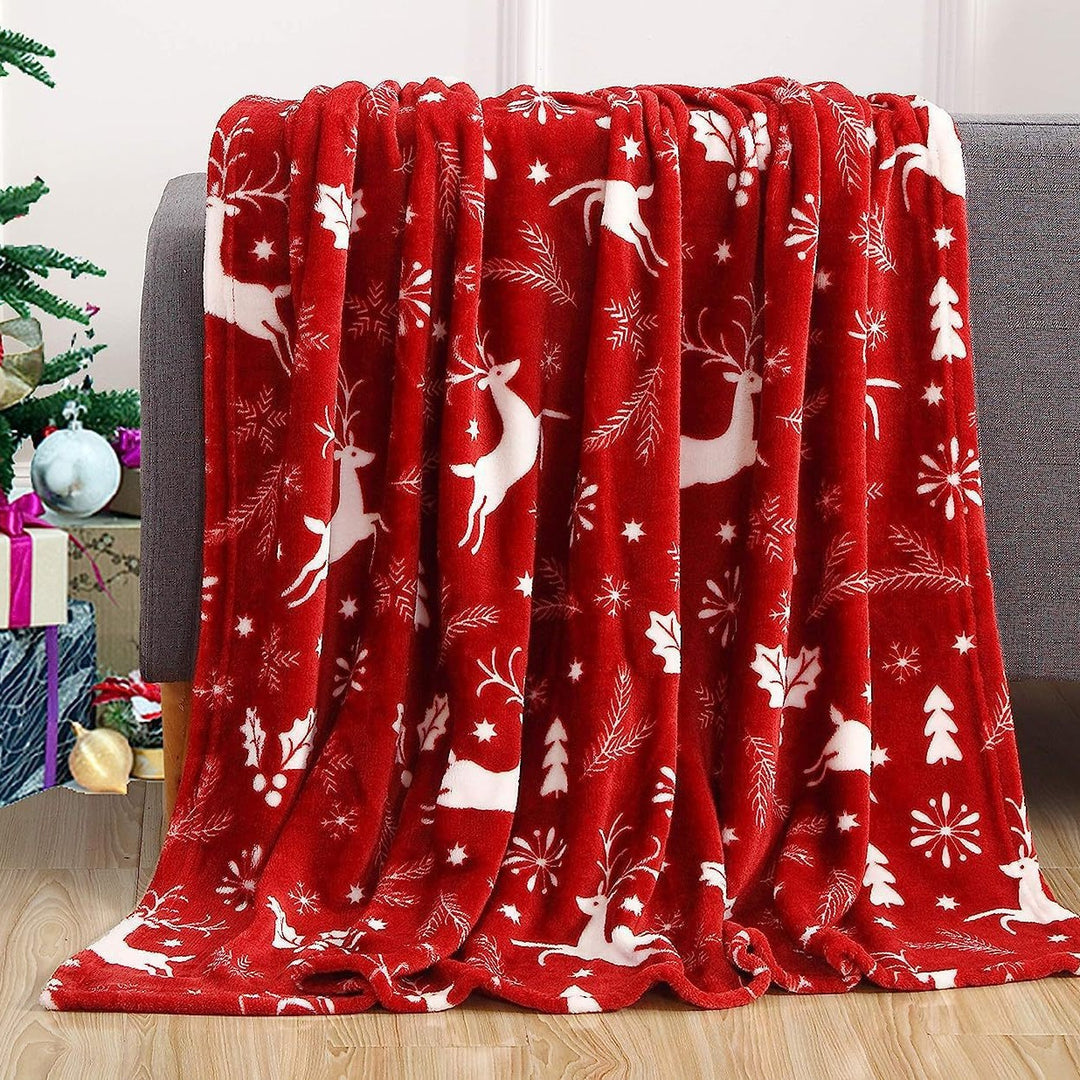Festliche Santa-Themen Plüsch-Fleece-Decke