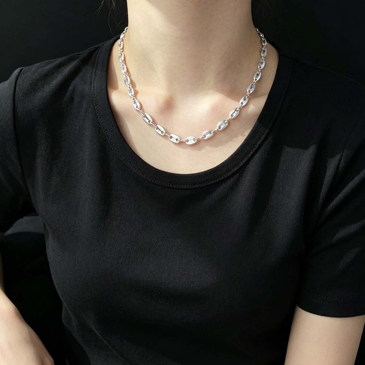 Moderne Chunky Verbundene Kettenhalskette Karnz