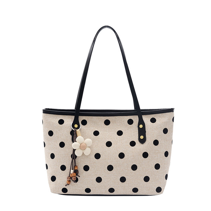 Stylische gepunktete Canvas-Tote-Tasche