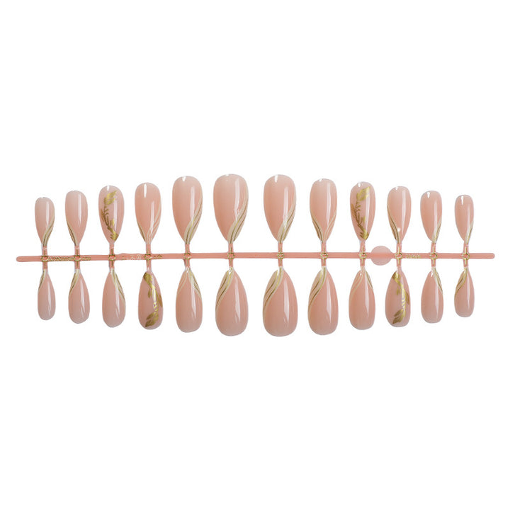 Elegantes Press-On-Nagelset mit floralen Akzentdesigns Karnz