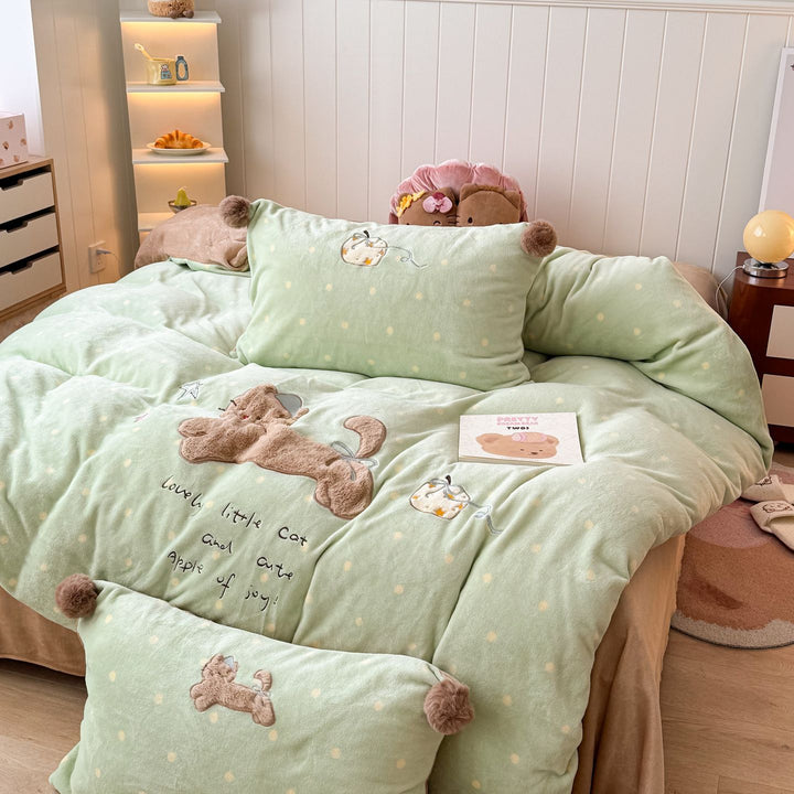 Adorable Katzen-Themen Bettwäsche Set