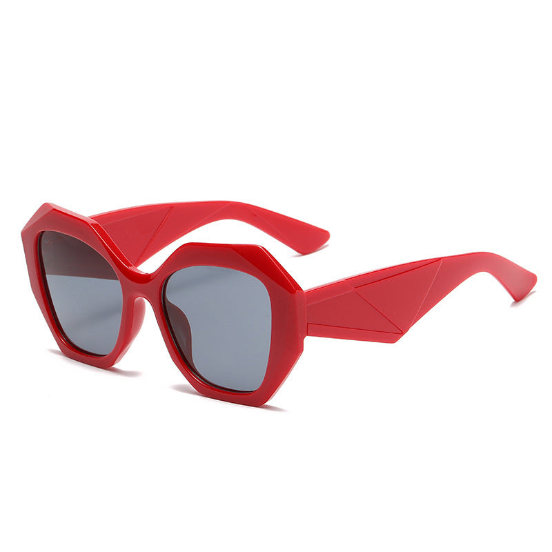 Damen außergewöhnliche polygonale Sonnenbrille Karnz