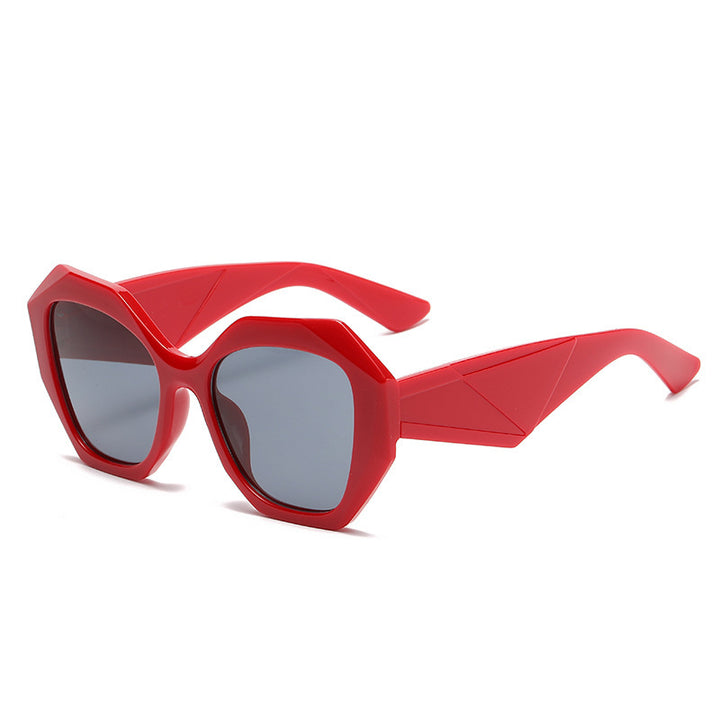Damen außergewöhnliche polygonale Sonnenbrille Karnz