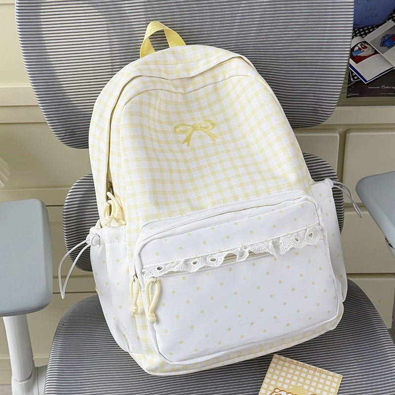 Verspielter Gingham- und Pünktchen-Rucksack Karnz