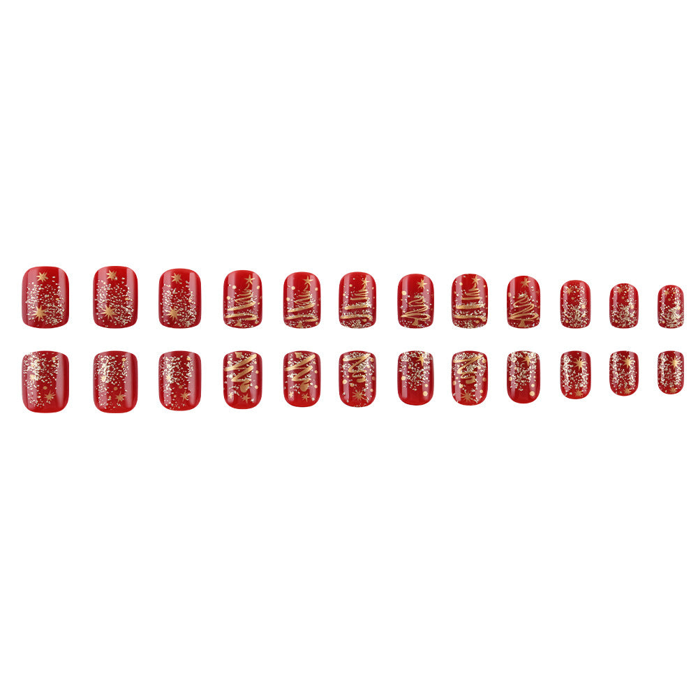 Festliche Feiertags-Themen Press-On Nagelkunst Karnz